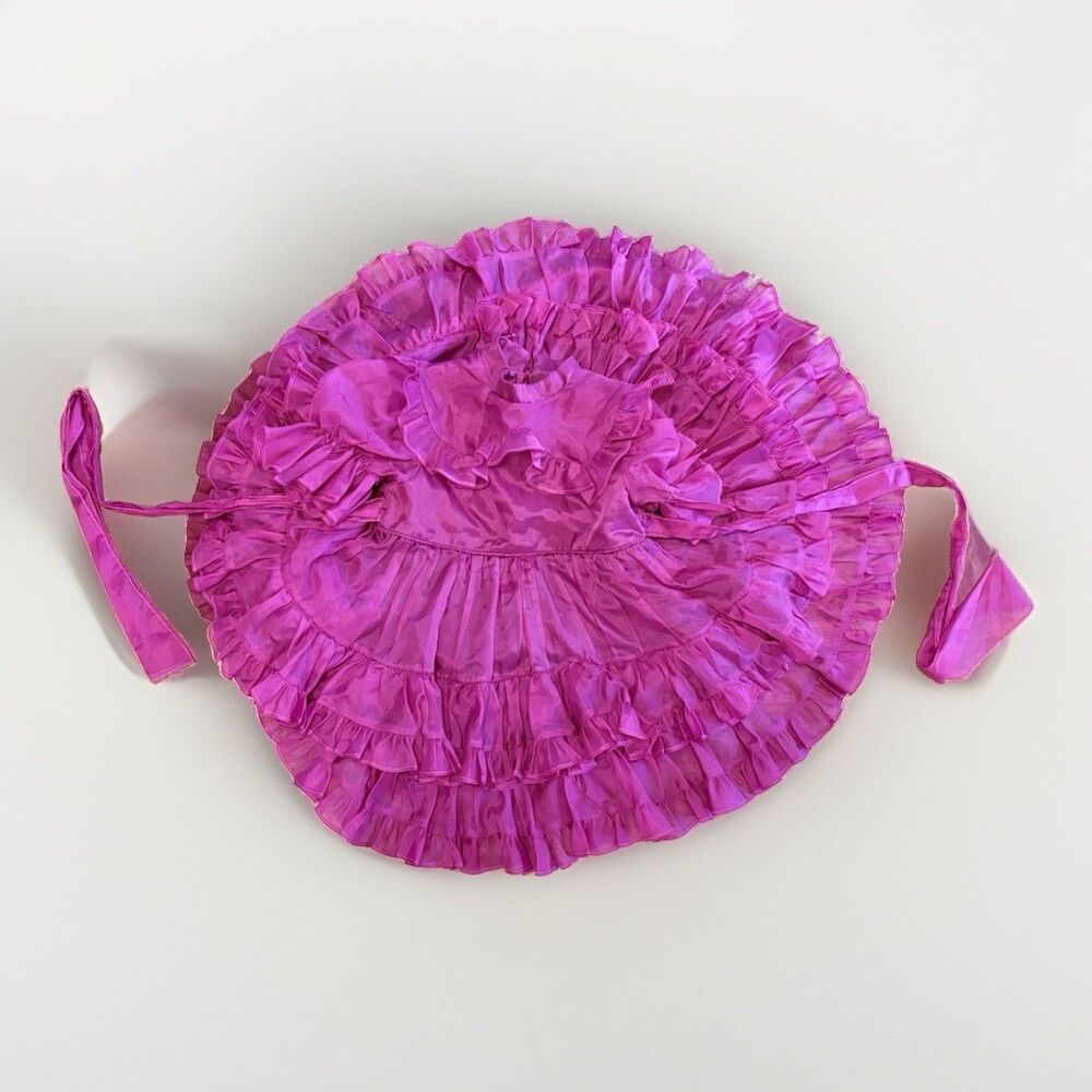 Vtg MARTHAS MINIATURES We're Fussy 4T FULL CIRCLE Pink Ruffle Pageant